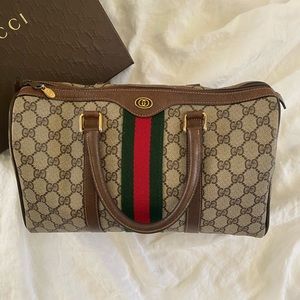 Gucci Monogram Boston Bag Supreme Ophidia
